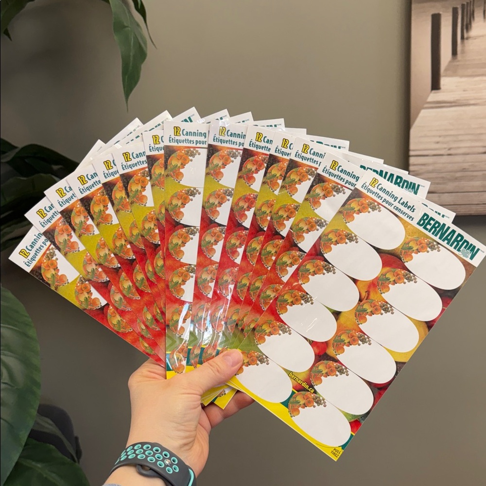 NEW Bernardin Oval Canning Labels 12 Pack Canning Labels Autumn Design Unused